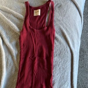 Hollister maroon racerback tank top size small